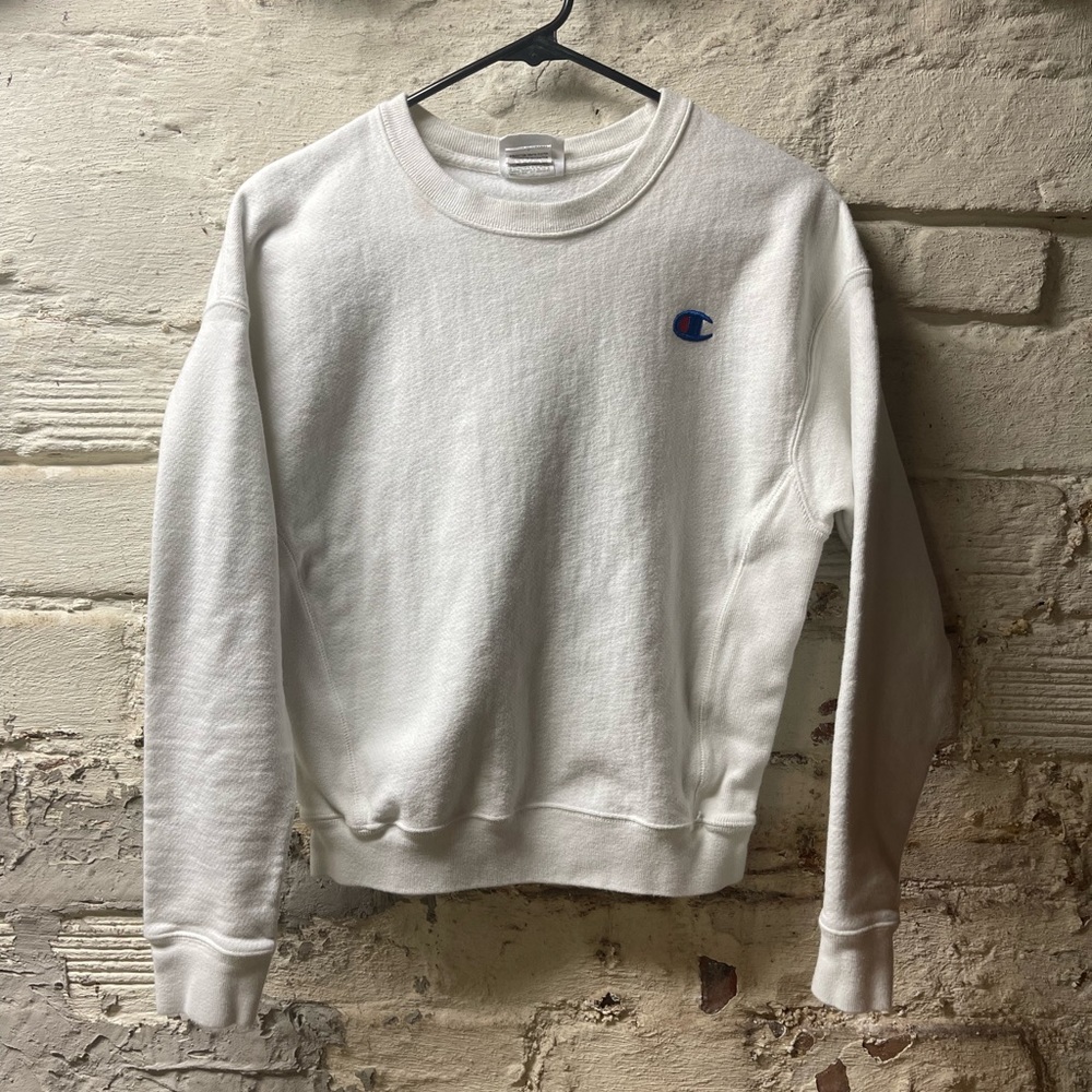 White Vintage Champion Crewneck